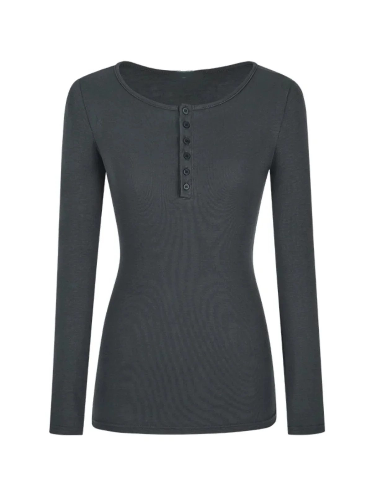 Slim Fit Long Sve T-irt Women's Base irt Early Autumn Simple Inner Wear oulder Level Top Button Sle Commute Sle