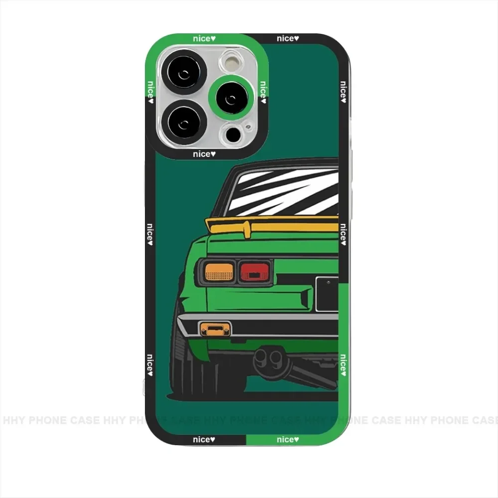 Japan JDM Sports Car Phone Case Anger Eyes For IPhone 13 12 Mini 11 14 15 Pro Max 8 7 Plus Xs X Xr Se 2022 Silicone Cover Funda