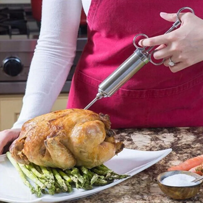 

Шприц для мяса из нержавеющей стали с 2 иглами