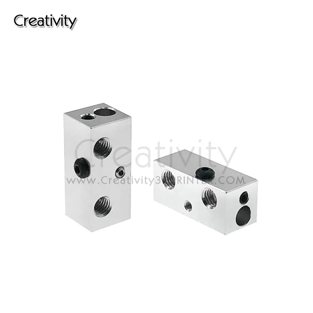 5pcs/lot Double Heater Block 2 in 1 out Multi Color For Extrusion 3D Printers Parts Aluminum 1.75mm Fixed Heating Part Heat