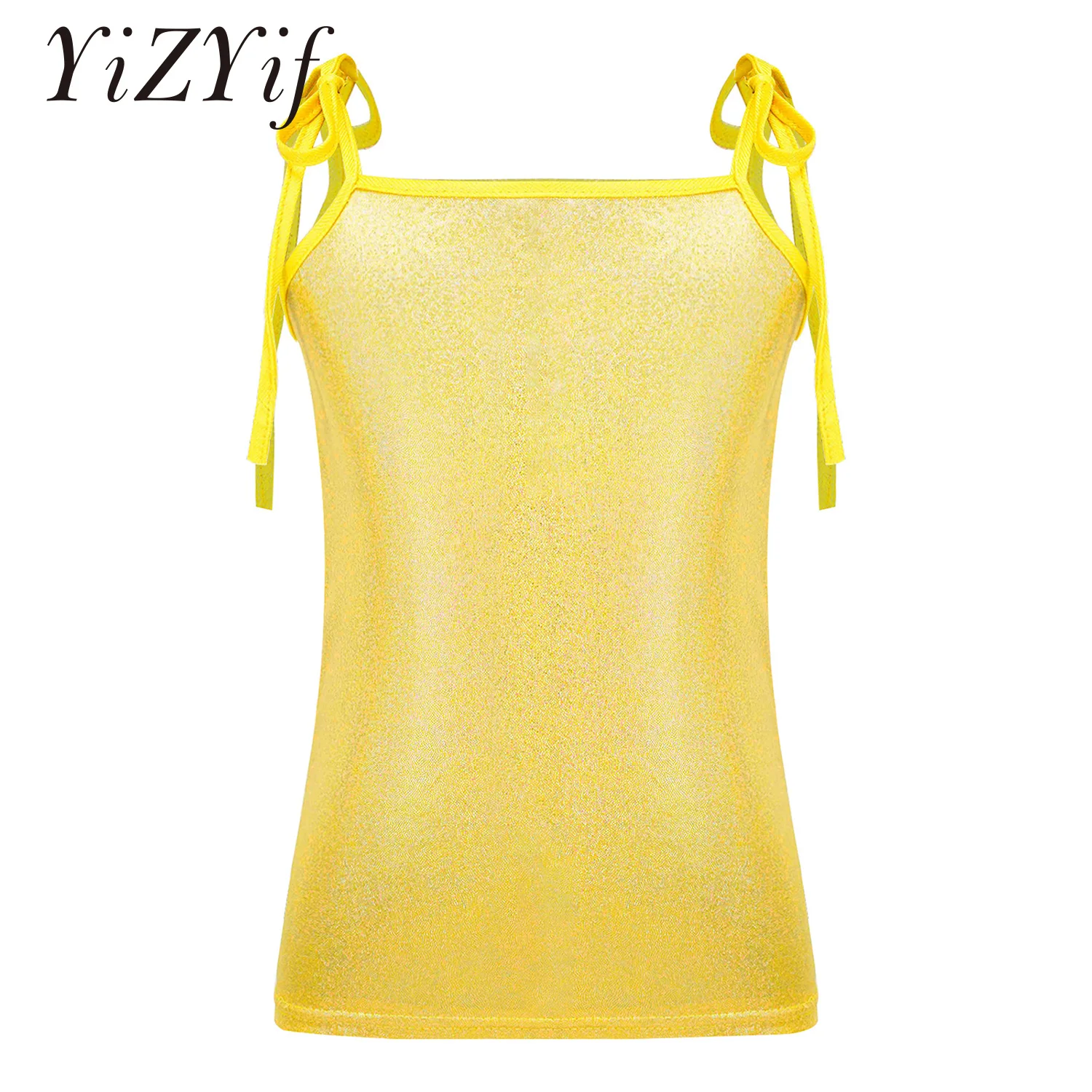 

Kids Girls Sequined Jazz Dance Hip Hop Performance Party Costume Sleeveless Lace-up Party Fancy Vest Top Tee Shirts Dancewear