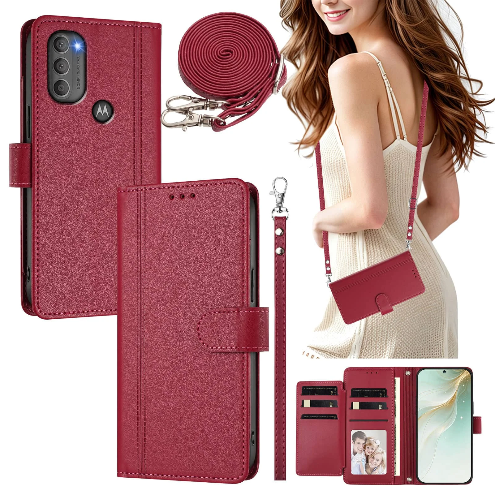 Slim Flip Magnetic Clasp Wallet Case with Enhanced Protection
