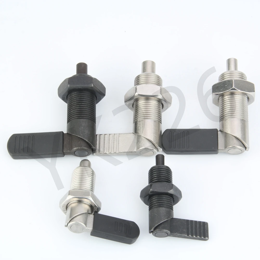 YK226 카본/스테인레스 스틸 레버 타입 캠 액션 인덱싱 플런저, L-잠금 너트가 있는 인덱스 볼트 핸들