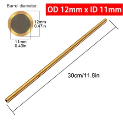 Premium Brass Tubes for DIY Crafting and Model Making - Various Diameters, 300mm Length, 0.5mm Wall Thickness (12mm)