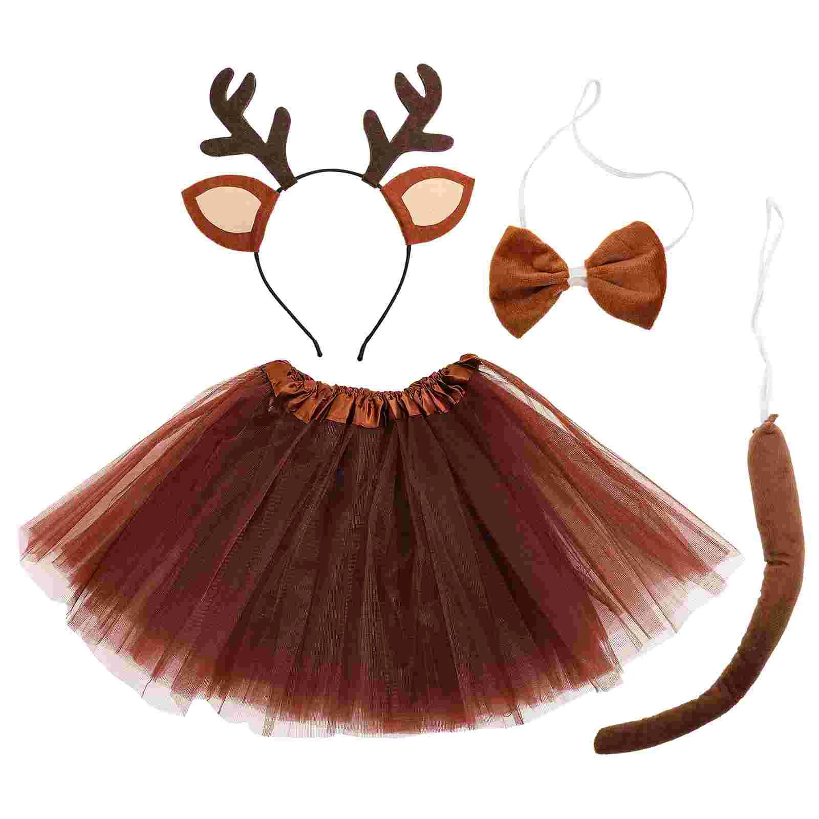 

Animal Ears Headband Decor Reindeer Costume Animals Party Accessory Halloween Costumes Tail Cosplay