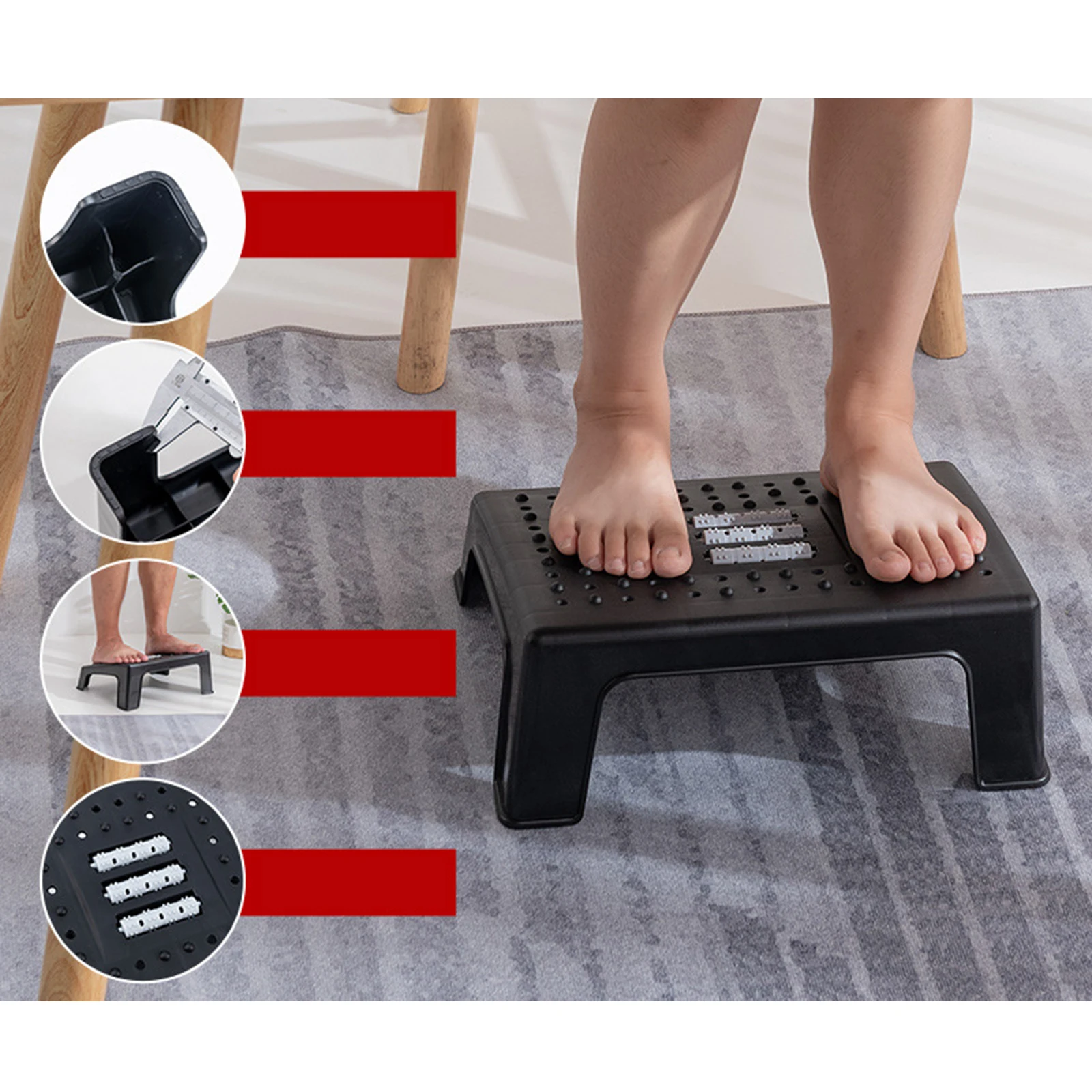 Tilted Foot Rest-- Massage Surface Improved Posture Roller Non-Skid Thicken