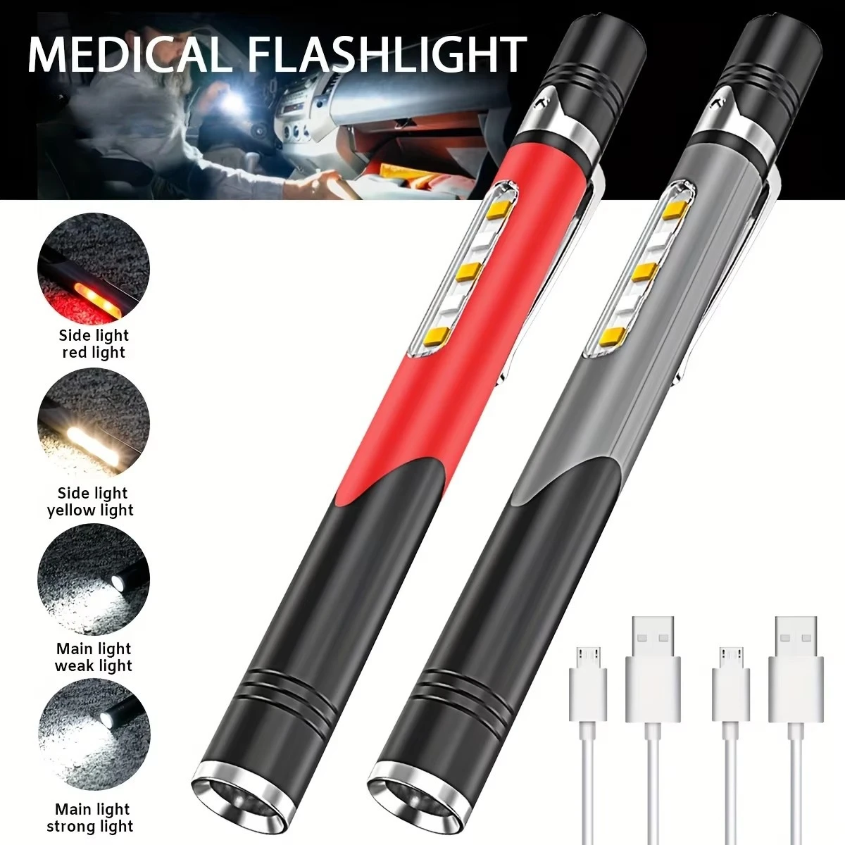 Medical Pen Light Emergency First Aid Work Inspection LED Flashlight ...