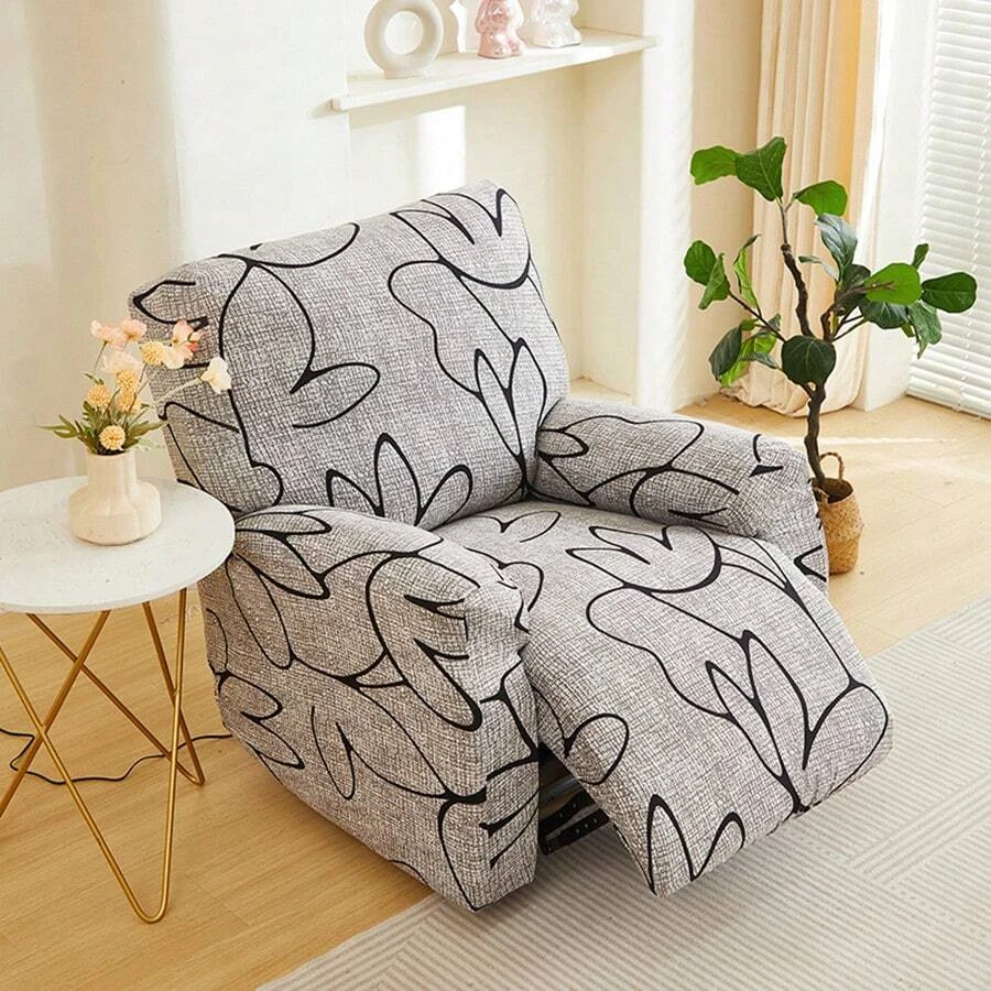 Printed Elastic Recliner Slipcover for Home Decor - Multiple Piece Set