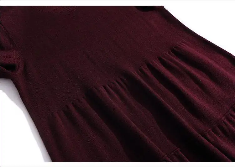 Frühling Herbst Mittleren Alters Mutter Pullover Kleid Stricken Woolen Pullover Jumper Neue Lose Strickwaren Warme Woolen Pull Frau Kleidung – Detail 7