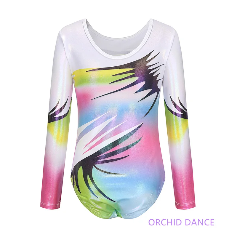 Kids Girls Children Long Sleeves Artistic Rhythmic Gymnastics Leotards Costumes ballet leotard dance leotard girls dance costumes