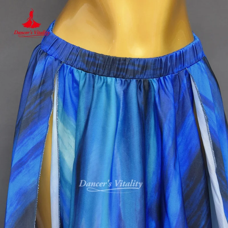 Bauchtanz-Kostüm-Rock für Damen, Satin, geteilter langer Rock, maßgeschneidert, für Erwachsene und Kinder, orientalische Bauchtanz-Kleidung, Röcke – Detail 20