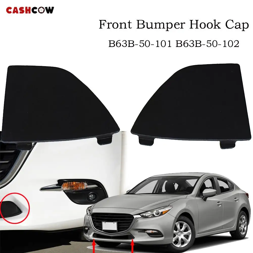 Car Bumper Cover B63B-50-101 B63B-50-102 Car Front Lower Bumper Tow Hook Eye Cover Grille Cap BANE50101 BANE50102 For Mazda 3-LD RH