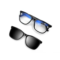 Hot GS05 Smart Glasses For Men 2 in 1 UV Protection Portable Polarized Anti-blue light Black Frame White Lenses Music Sunglasses - Image 6