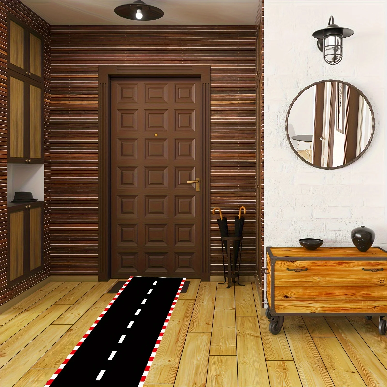 VIKAMA Racing Track Long Strip Carpet Corridor Anti-Slip Mat Kinderzimmer Schlafzimmer Verschleißfeste Bodenmatte Heimdekoration – Detail 4
