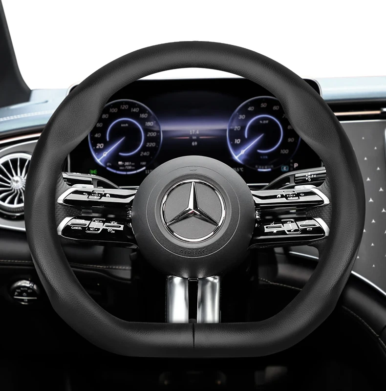 Für Mercedes-Benz D-förmige Lenkradabdeckung, ultradünnes Mikrofaser-Leder, W206, W177, W213, X253, W463, C118, W176, W247, W205 – Detail 12