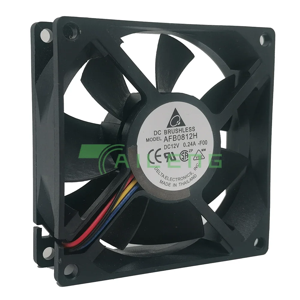 델타 AFB0812H 8cm 80mm 8025 12V 0.24A 2선 이중 볼 베어링 냉각 팬 pwm 80*80*25mm
