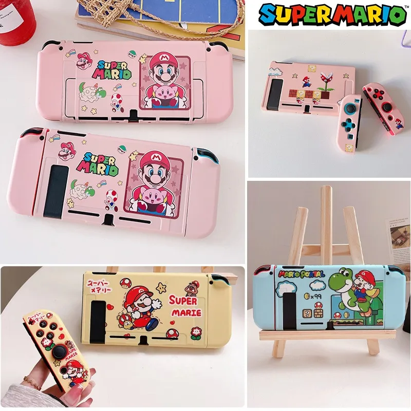 Super Mario Cute Guscio Protettivo Per Nintendo Switch Ns Oled Split Game Console Cover Anime Kawaii Women Girls Accessori Di Gioco