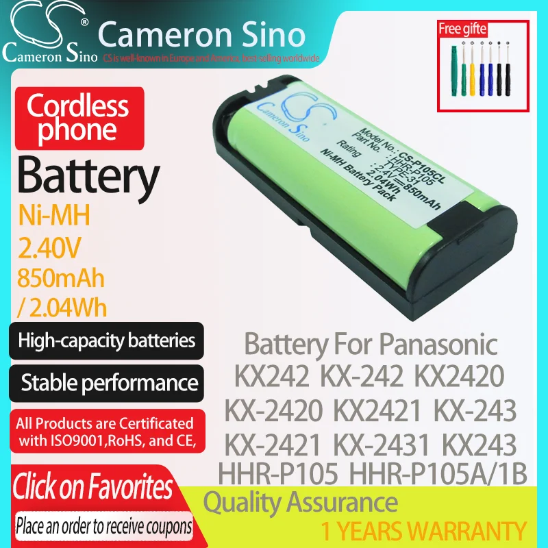Batteria Cameronsino Per Panasonic Kx242 Kx-242 Kx2420 Kx2421 Kx2422 Kx-243 Kx-2431 Adatto Per Batteria Telefono Cordless Avaya 700503110