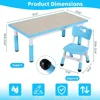 Kids Table and 6 Chairs Set, Height Adjustable Graffiti Table,Preschool Activity Art Craft Table,for Daycare Classroom Home Boys 4