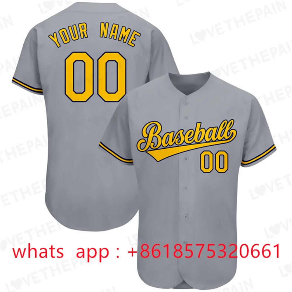 Baseball Jerseys Embroidery Design Name Number Button Cardigan Shirt High Quality Stitched Softball Game Training Uniform