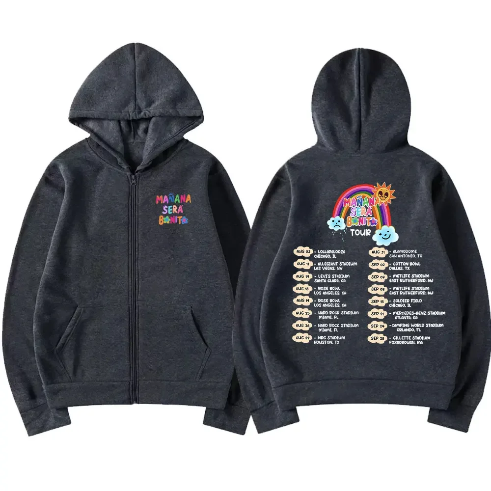 New Singer Karol G Heart Mañana Sera Bonito Music Album Tour Graphic Zipper Hoodie Men Women Fashion Cartoon Music Zip Up Jacket