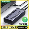 UGREEN USB C Hub 5Gbps 7 Ports USB3.0 Splitter with Individual OFF/ON Switch LED Indicator  for PC Laptop MacBook Pro/Air 1