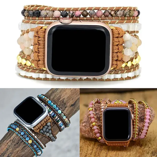Custom DIY strap for apple watch 44mm 40 41 45mm iwatch band 42mm 38mm luxury Jewelry belt Resin bracelet for series 5 4 3 Se 7 1