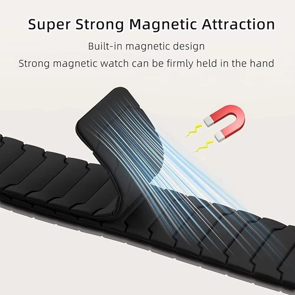 Magnetic Silicone Bracelet Strap - Versatile 18mm/20mm/22mm Design
