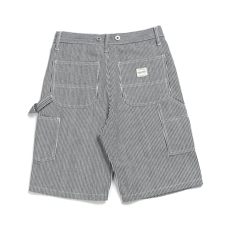 Workwear Shorts New Railway Striped X Y TYPE Camisole Shorts Canvas Workwear Shorts Suspenders Pants Summer Natural Denim Bib Overalls for Men