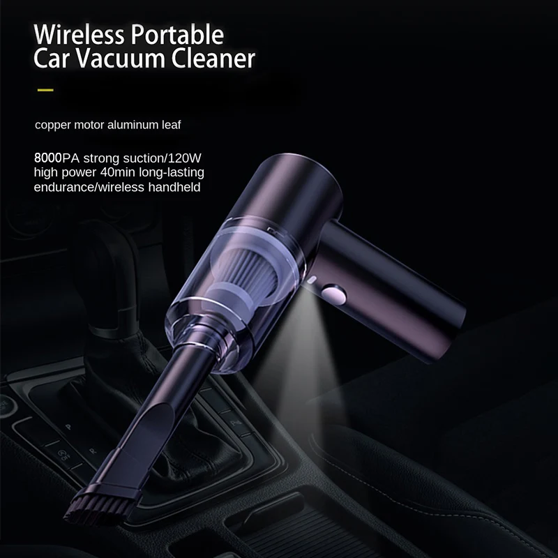 휴대용 무선 자동차 진공 청소기, 자동차 및 가정 청소용 고출력, 이중 용도 미니 사이클론 진공 청소기