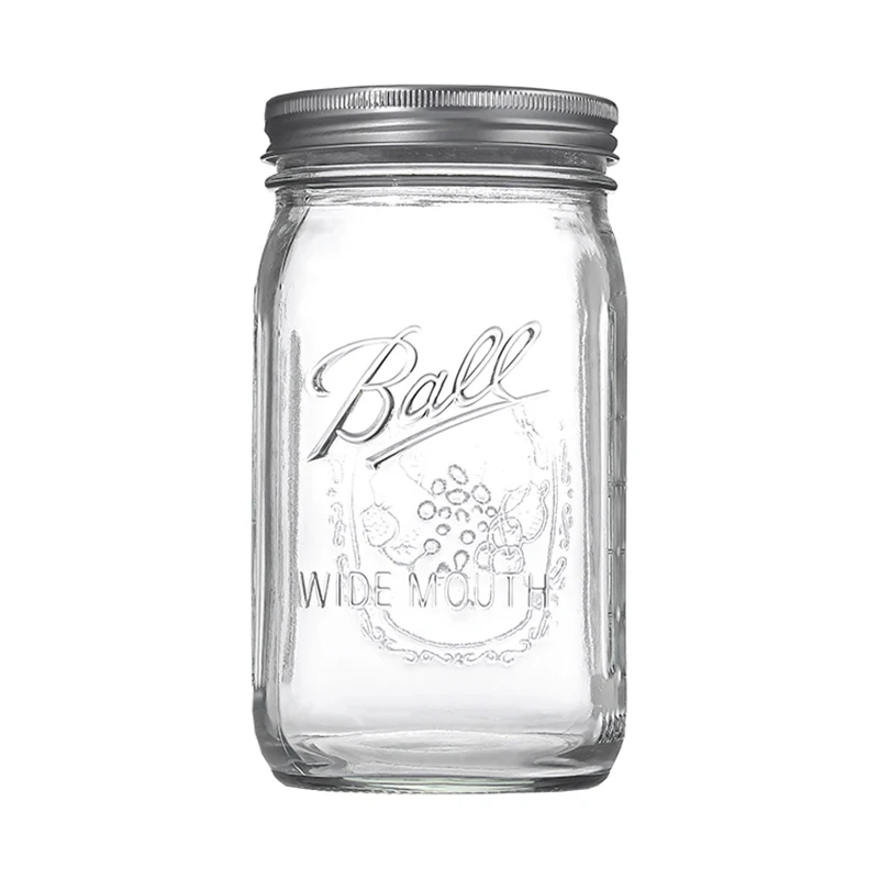 American Mason Jar Glass Transparent Oat-Sealed Beverage Cup Durable Kitchen Storage Container for Milk Shake & Juice glass storage jar glass storage container