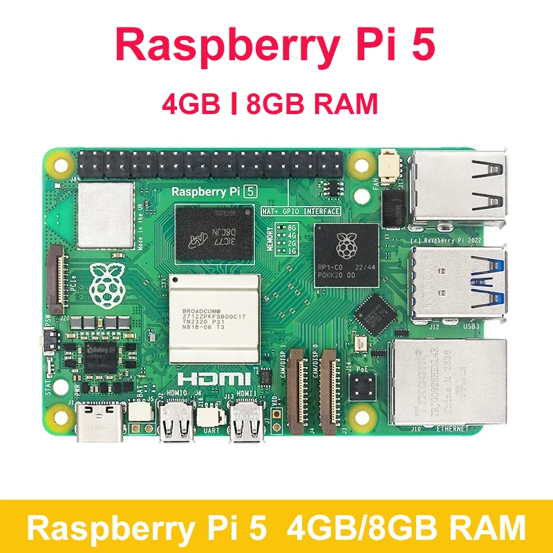 

New Arrival Raspberry Pi 5 Board 4GB 8GB RAM BCM2712 2.4GHz VideoCore VII GPU 4Kp60 PCIe 2.0 RTC Power Button Raspberry Pi 5