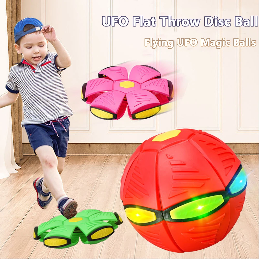 Kids Elastic Flat Throw Disc Ball Flying UFO Magic Balls For Children's