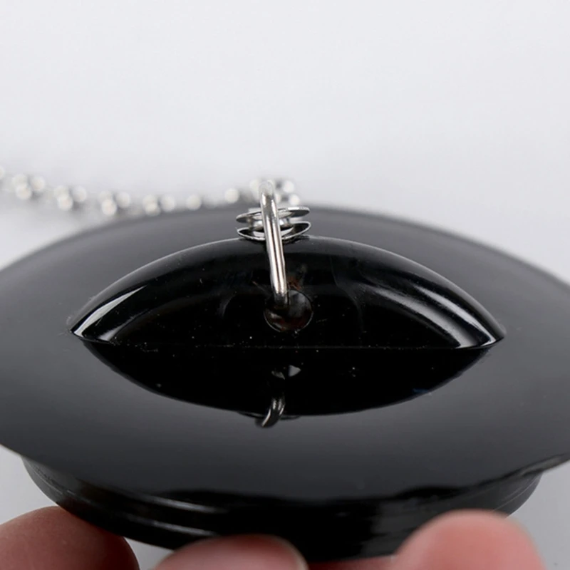 Tub Drain Stopper with Chain Rubber Bath Plug Drain Tub Stopper Bathroom Sink Plug for Home Hotel Bathroom Durable Drop Shipping