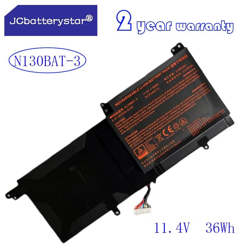 

JC New 11.4V 36WH N130BAT-3 Battery for CLEVO N130BAT-3 6-87-N130S-3U9A N130BU 130WU N131BU N131WU NP3130 Pro 13 14 N130BU