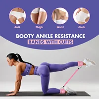 Ankle Resistance Bands with Cuffs, Ankle Bands for Working Out, Ankle Resistance Band, Glutes Workout Equipment, Butt Exercise F 2
