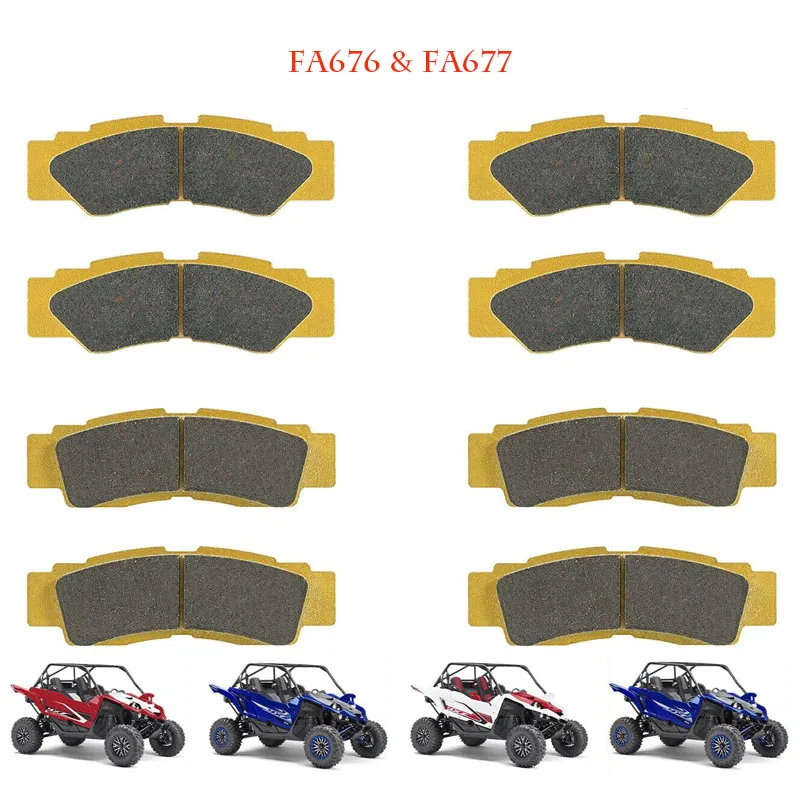 FA676 & FA677 Front & Rear Ceramic Brake Pads for Yamaha YXZ 1000R SS SE 2016-2021 (8Pcs/Set)