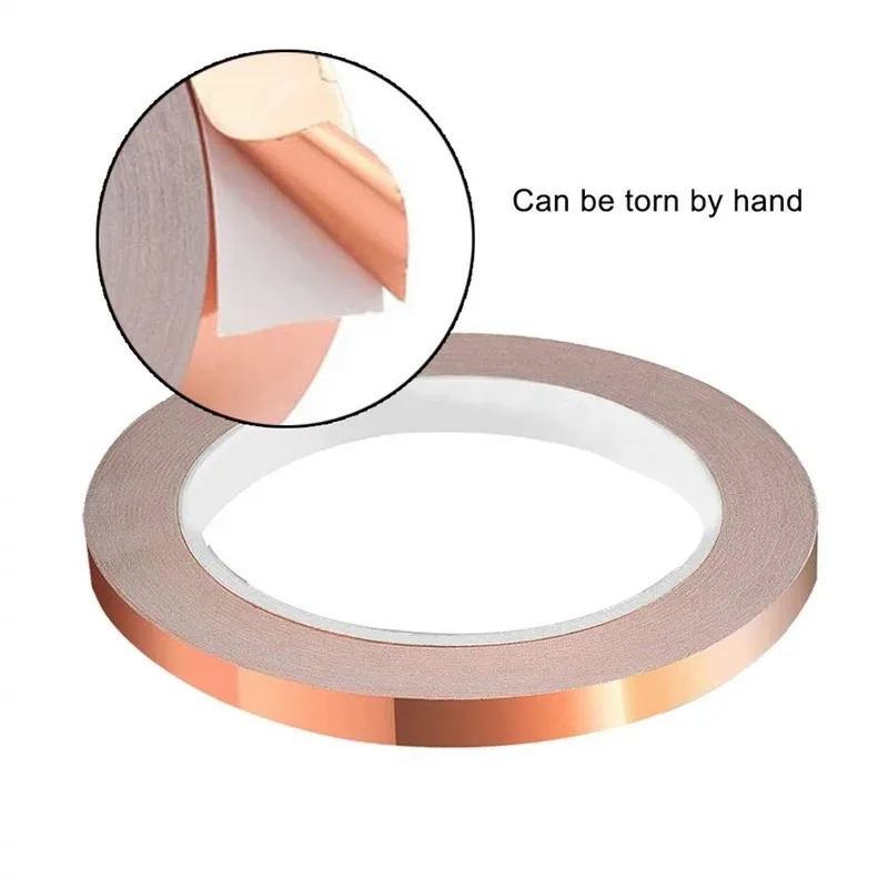 20M Copper Foil Tape Single Side Conductive Shielding Tape Snail Tape Stain Glass Home Appliance DIY Copper Tape