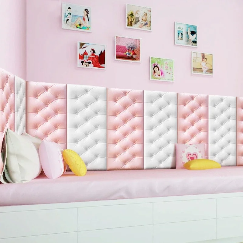 DIY 3D 벽 스티커 벽지 자기 접착 두꺼운 다다미 충돌 방지 매트 패드, 어린이 침실 거실 부드러운 폼 쿠션