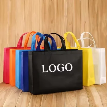 10PCS Thickened Nonwoven Tote Bags Wholesale Customized LOGO ECO-friendly Clothes Shoes Packaging Bags Gift Bags Shopping Bags 1