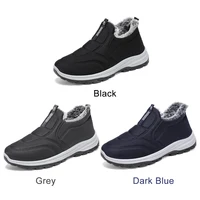 Warm Walking Shoes Lightweight Thermal Ankle Boots Non-slip Slip On Sneakers Winter Thick Fur Shoes for Travel Hiking 2
