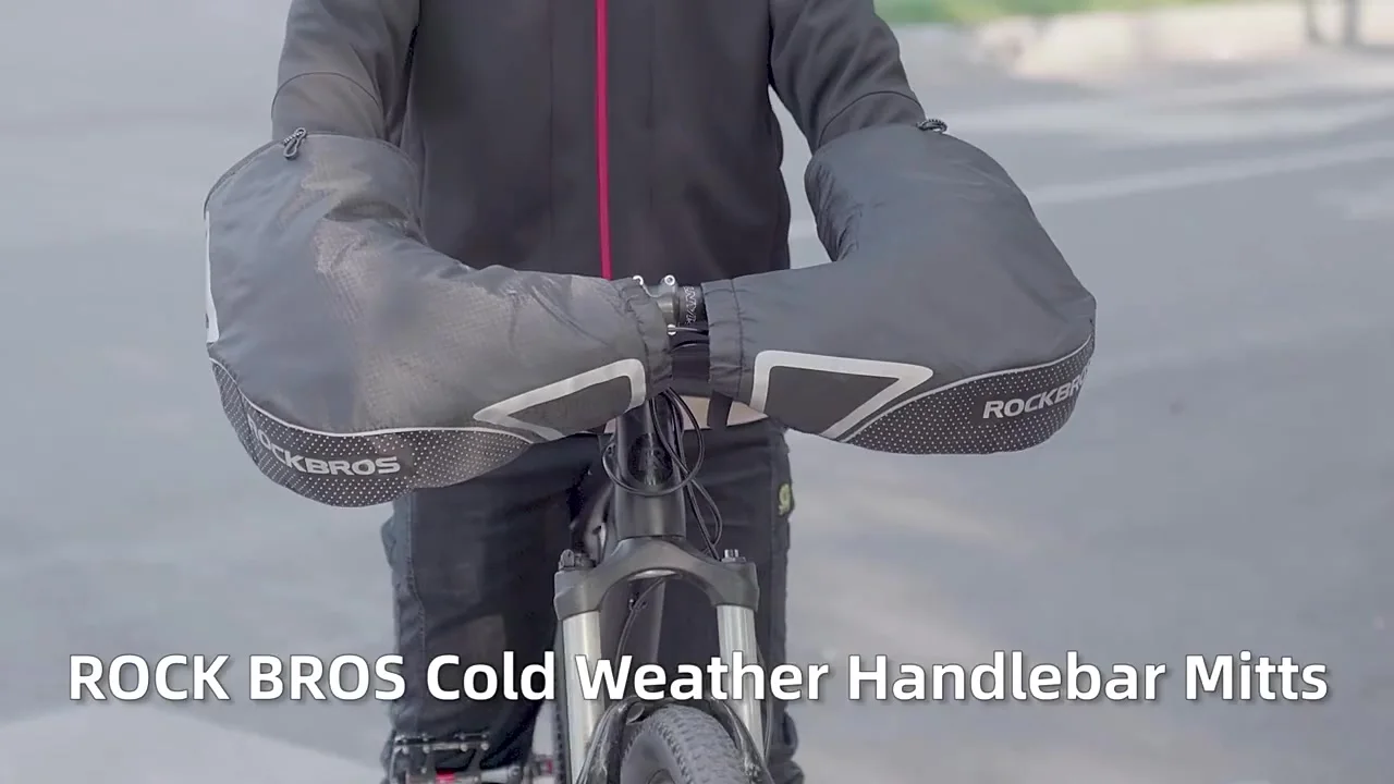 Guanti Ciclismo Invernali ROCKBROS Uomo Donna - Antipioggia, Touchscreen, Neri