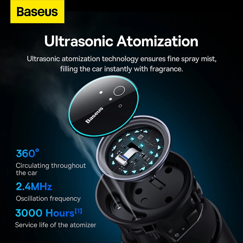 Baseus Auto Lufterfrischer Parfüm Auto Duft Auto Diffusor Dual-port  Zerstäuber Intelligente Smart APP Control Auto Zubehör