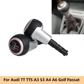Cambio manuale in pelle pomello del cambio leva del pallamano leva del cambio penna Stick per Audi TT TTS A3 S3 A4 A6 Golf Passat Car Styling