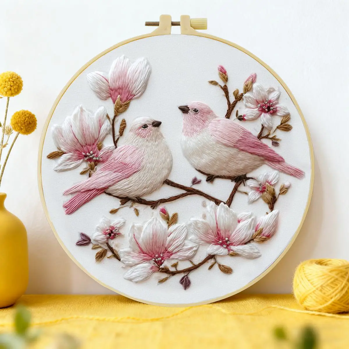 1 Stück 20X20CM/15X15CM 7,87/6,3 Zoll Vogel-Stickerei-Starter-Kit DIY-Kit DIY-Stickerei-Set Handarbeiten Nähkunst Malerei