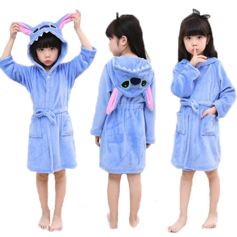 Disney point peignoir hiver en peluche flanelle enfants vêtements de nuit 1 2 3 4 5 6 ans bébé filles chemise de nuit enfants Robes enfant en bas âge pyjamas