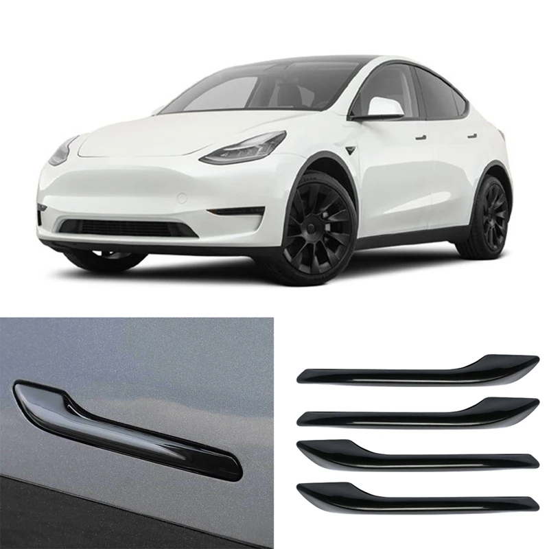 

Обмотка для ручки двери автомобиля Tesla Model 3, 4 шт., автомобильная дверная ручка, модель 3 2017-2019, наклейка для модификации автомобиля