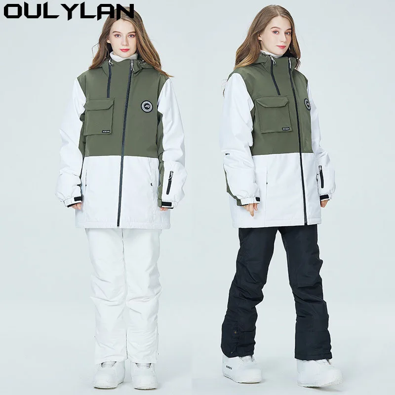 

Oulylan Ski Suit Women Winter Warm Windproof Waterproof Ski Jacket Ski Pant Men Outdoor Sports Snow Coat Trousers Snowboard Wear