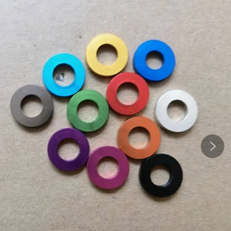 Aluminum Flat Gasket 10pcs/lot M3 M4 M5 M6 M8 M10 Anodized Corlorful Aluminum Flat Gasket washer for RC part