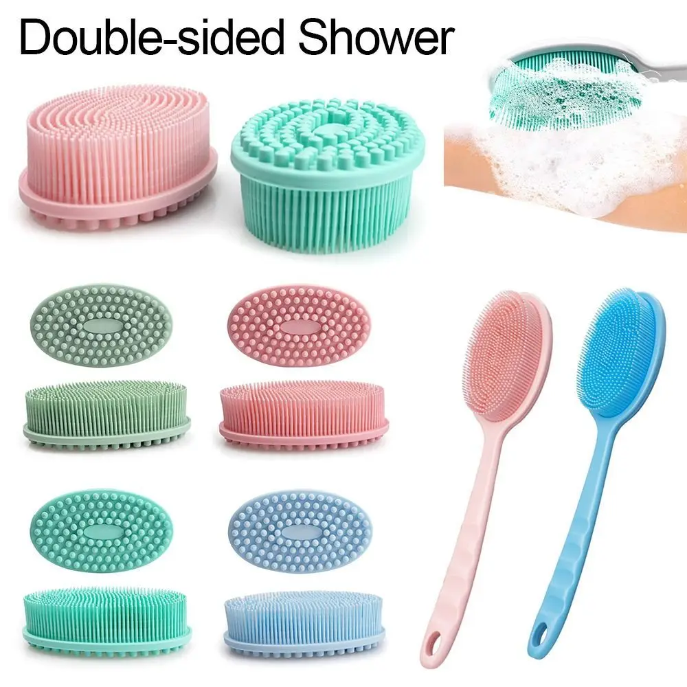 Silicone Double Sided Shower Body Brush Exfoliating Scrubber